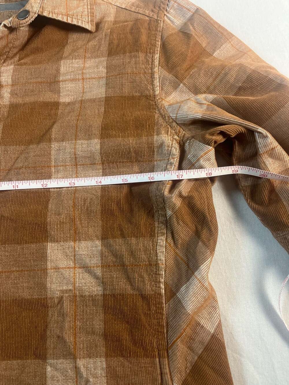 prAna Women's Brown Plaid Corduroy Snap-Button Shirt Jacket Organic Cotton Small - Picture 8 of 11